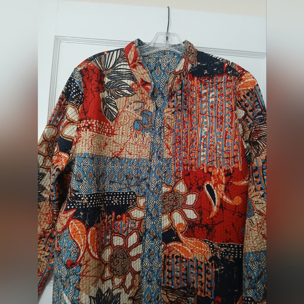 Women's Vibrant Patchwork Shirt Jacket - image 1